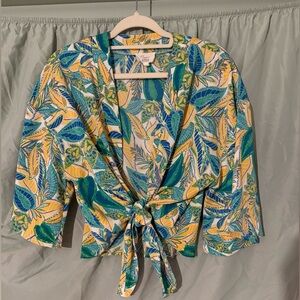 Cropped tie tropical Shirt